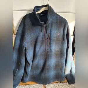 The North Face Men's Checkered Fleece Quarter Zip Size XL Cabincore Cozy